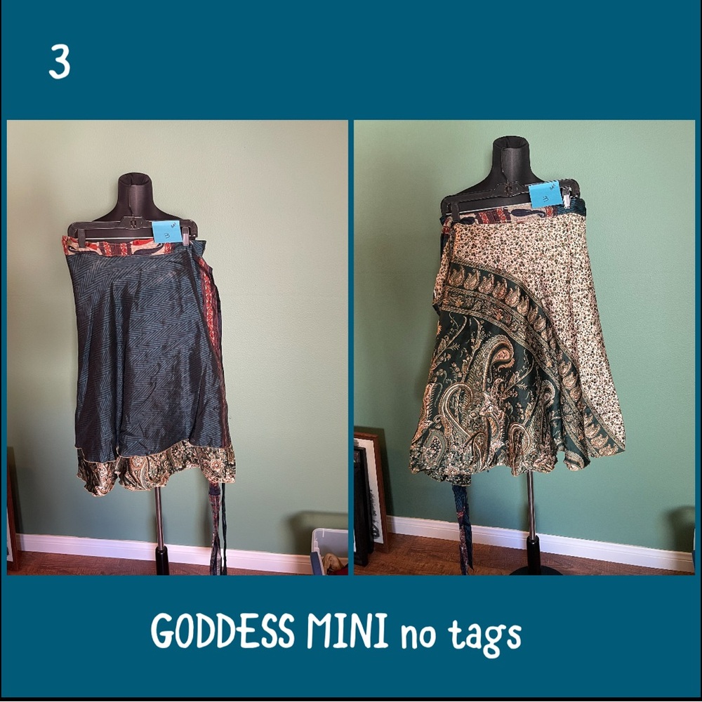 ✨3 for $60✨DARN GOOD YARN Reversible Sari Wrap Skirt  PlusSize Goddess Mini NWOT